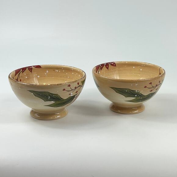 Tabletops Lifestyles Holly Jolly Snowman Cereal Soup Bowls x2 6" Christmas - Picture 4 of 10